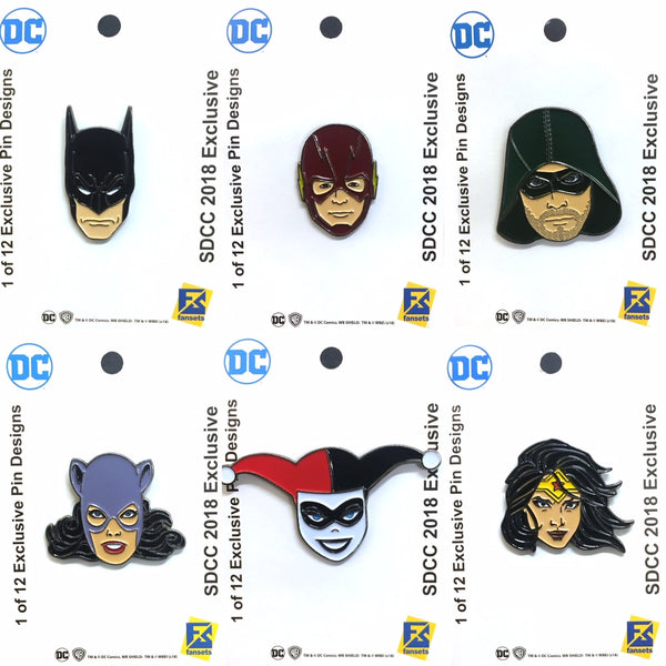 San Diego Comic Con 2018 Warner Bros Bags and Pins Revealed and FanSets site EXCLUSIVES
