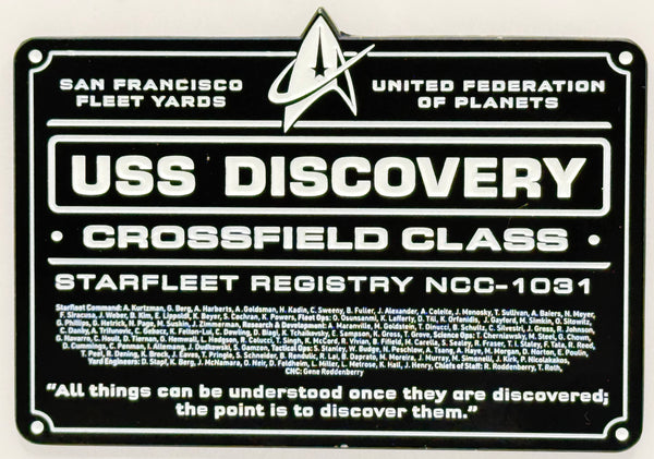 Star Trek DEDICATION PLAQUE #7 U.S.S. DISCOVERY