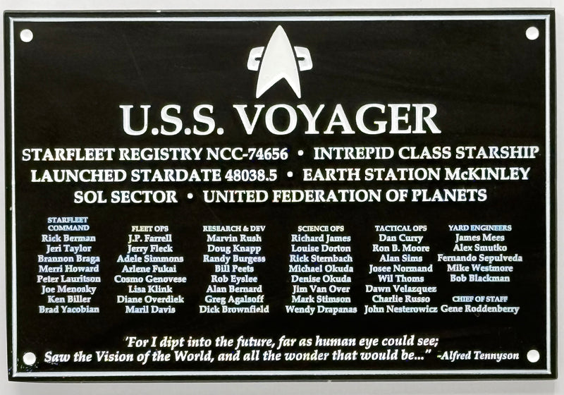 Star Trek DEDICATION PLAQUE