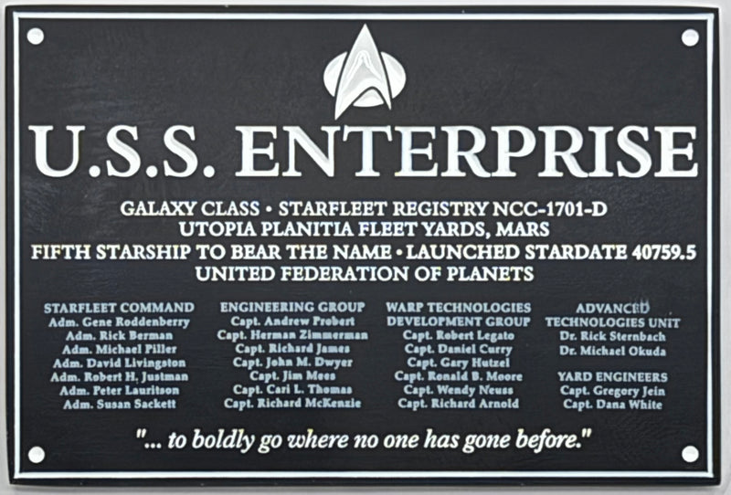 Star Trek DEDICATION PLAQUE