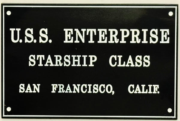 Star Trek DEDICATION PLAQUE #4 U.S.S. ENTERPRISE (Original)