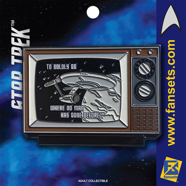 Star TreK TO BOLDLY GO STLV BLACK & WHITE Licensed FanSets MicroCrew Collector’s Pin